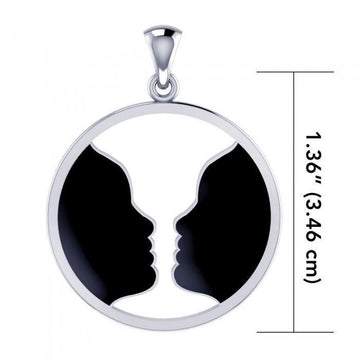 Soulmates Sterling Silver Pendant with Enamel by Oberon Zell TPD1067